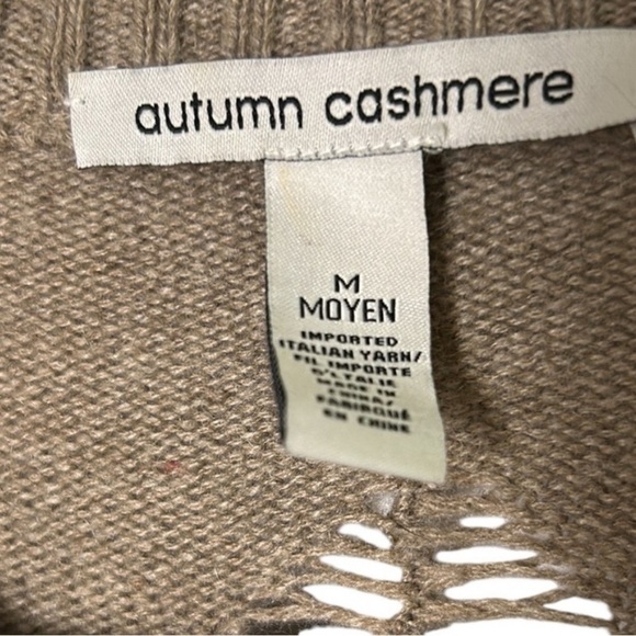 Autumn Cashmere wool,cashmere..distressed knit PTP 21” ,oversized medium . - Picture 2 of 12